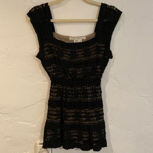 Max Studio Black Lace Top size Medium
